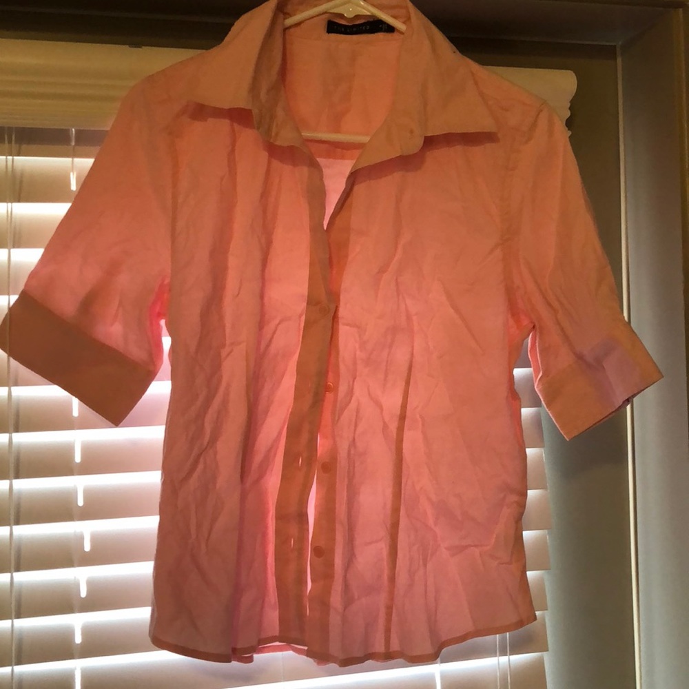 Limited pink short sleeve button down. EUC